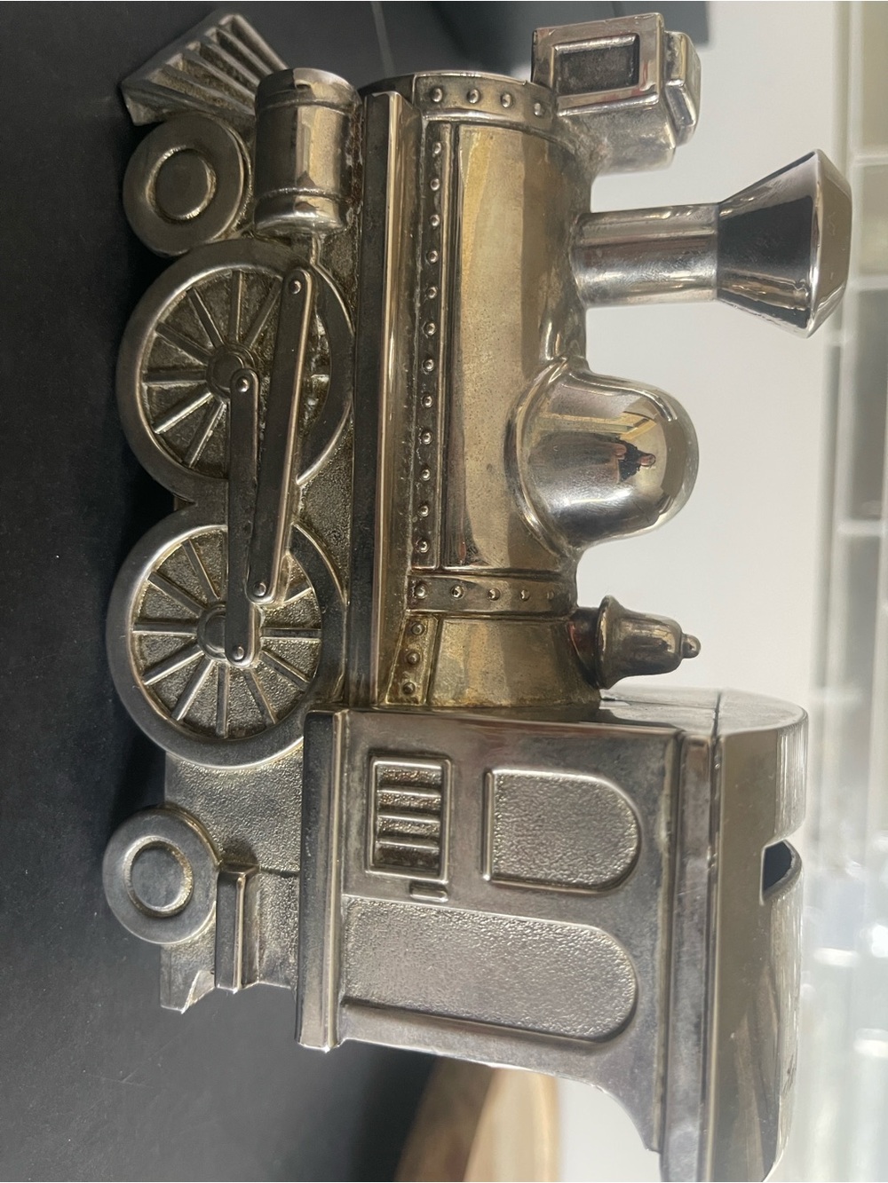 Silver Train Coin Bank - Locomotive Money Box